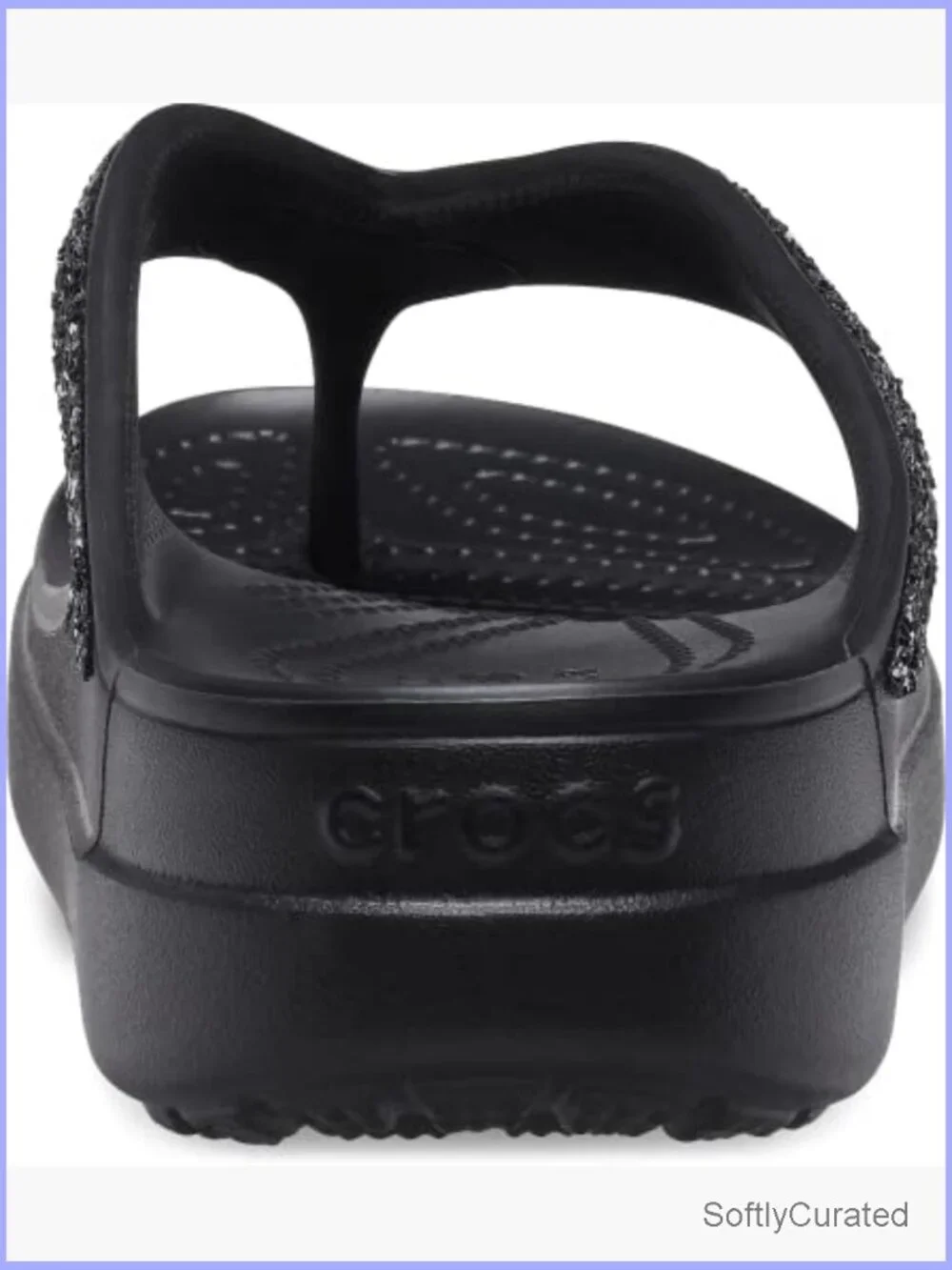 Embellished Wedge Flip Flops Sandals Women's Crocs Sloane Glitter